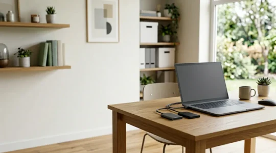 Professional video editor working on a budget-friendly laptop with multiple timelines visible