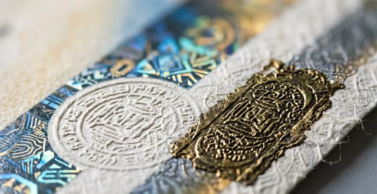 Macro view of official credential evaluation stamps and certification seals