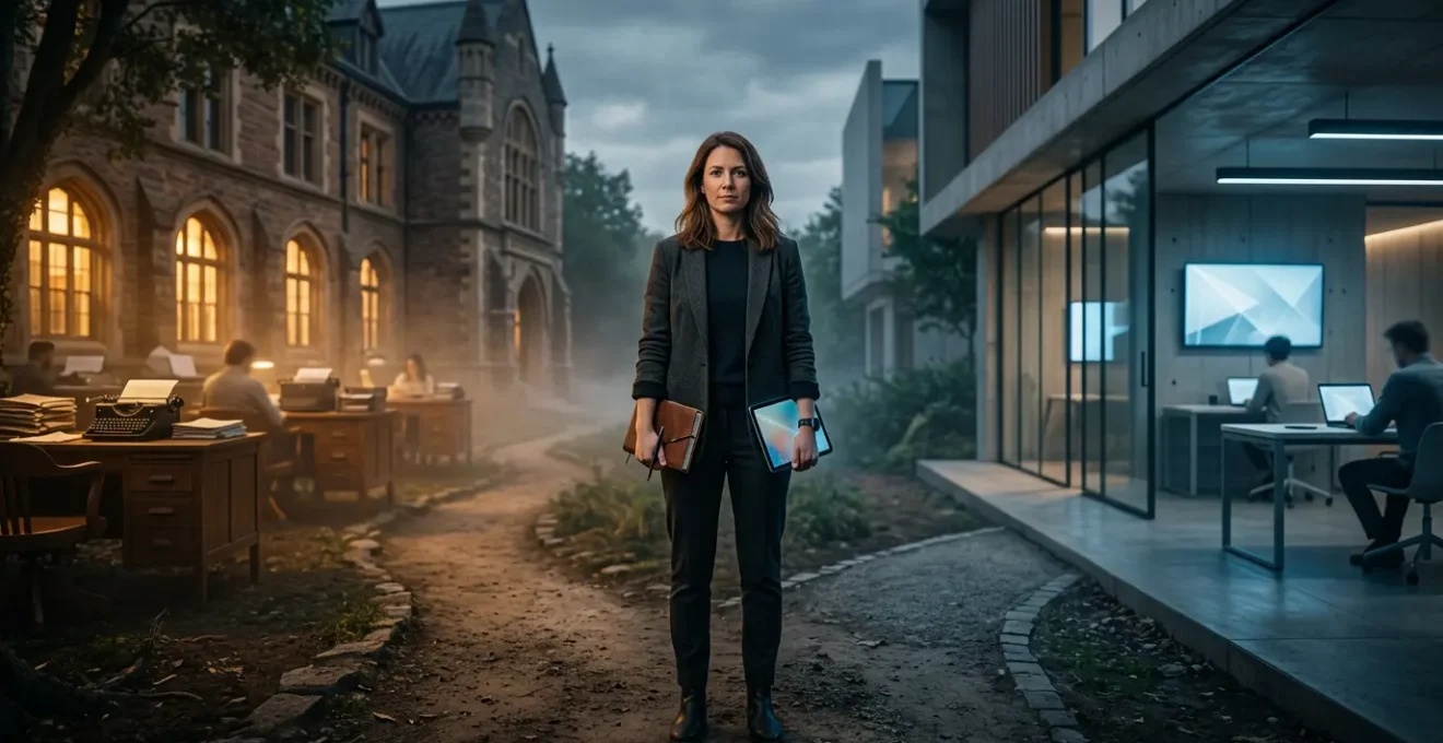 Professional journalist at crossroads between traditional newsroom and digital learning environment