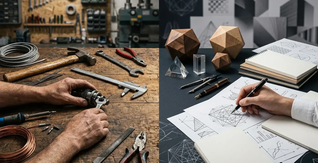 Split composition showing two contrasting career paths with graduates at crossroads